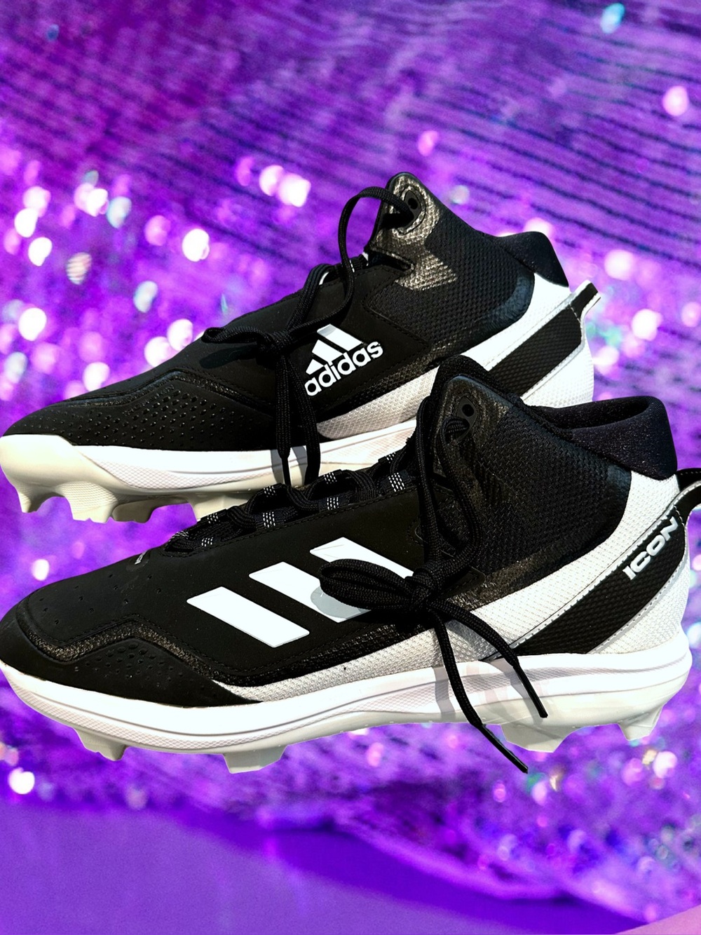 🆕Men’s Adidas Icon 4 MD Baseball Shoes Cleats Size 12